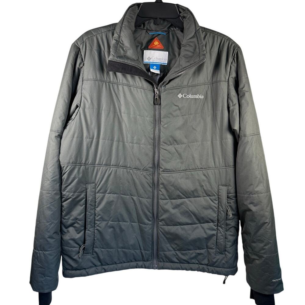 Columbia Omni-Heat Jacket Men’s Medium Gray Insulated Full Zip Lightweight Coat